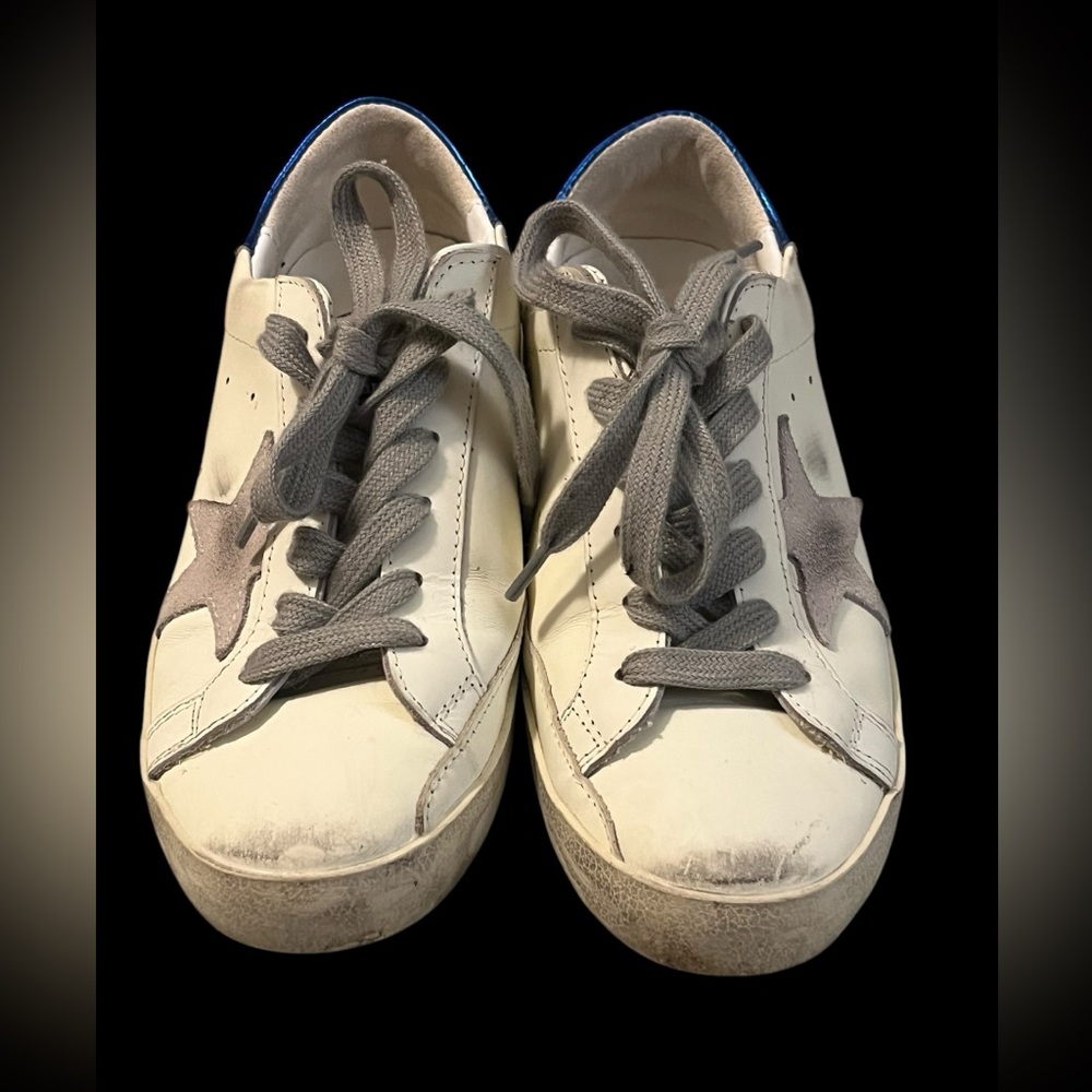 Golden Goose White and Gray Sneakers